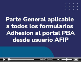 Parte General aplicable a todos los formularios - Adhesion al portal PBA desde usuario AFIP.
